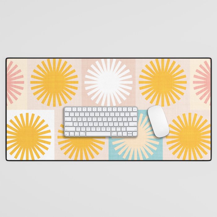 Sunny Checks Plaid pattern in pastels Desk Mat Gallery Image 1