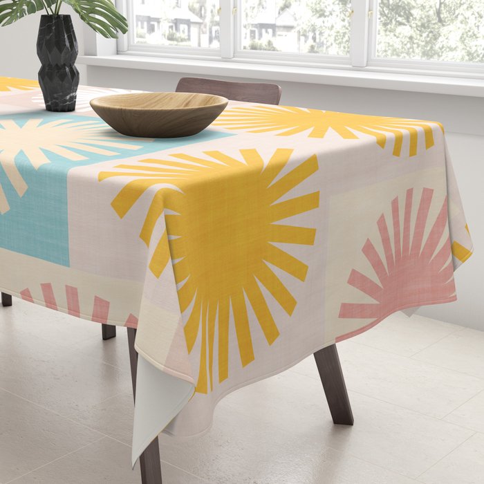Sunny Checks Plaid pattern in pastels Tablecloth Gallery Image 3