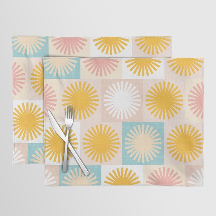 Sunny Checks Plaid pattern in pastels Placemat Gallery Image 1