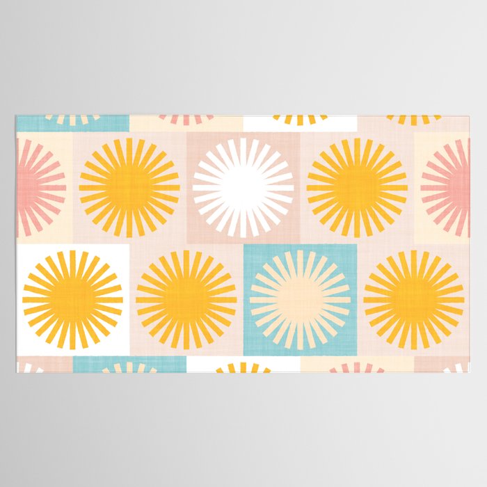 Sunny Checks Plaid pattern in pastels Tablecloth Gallery Image 2