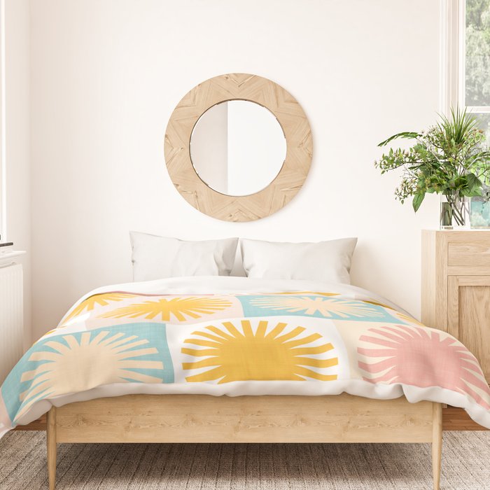 Sunny Checks Plaid pattern in pastels Duvet Cover Gallery Image 3