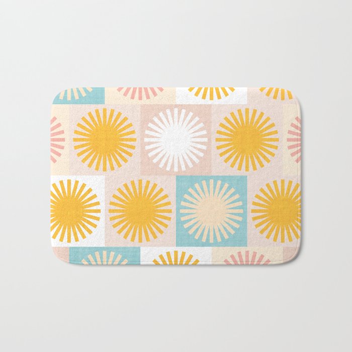 Sunny Checks Plaid pattern in pastels Bath Mat Gallery Image 1
