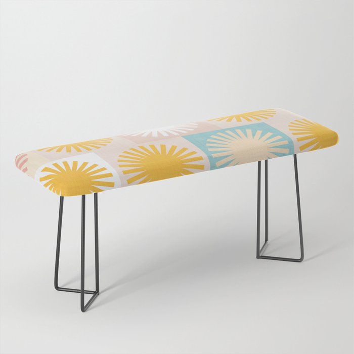 Sunny Checks Plaid pattern in pastels Bench Gallery Image 1
