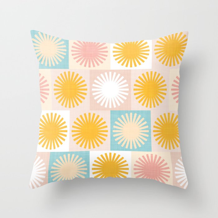 Sunny Checks Plaid pattern in pastels Throw Pillow Gallery Image 6