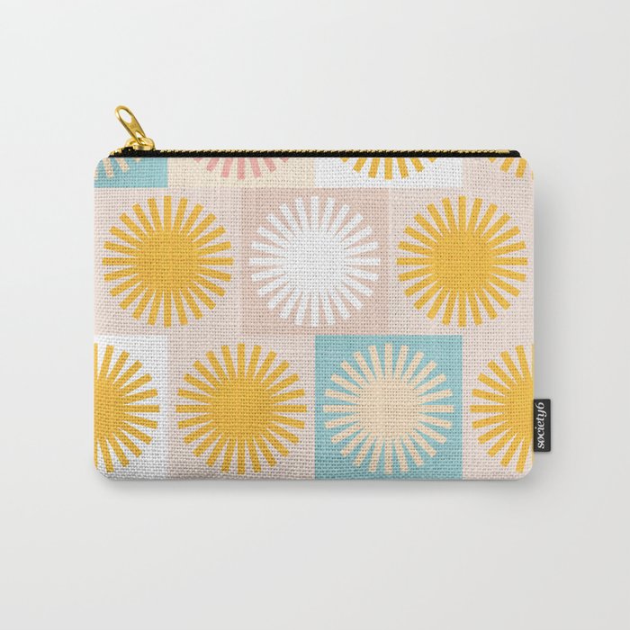 Sunny Checks Plaid pattern in pastels Carry All Pouch Gallery Image 1