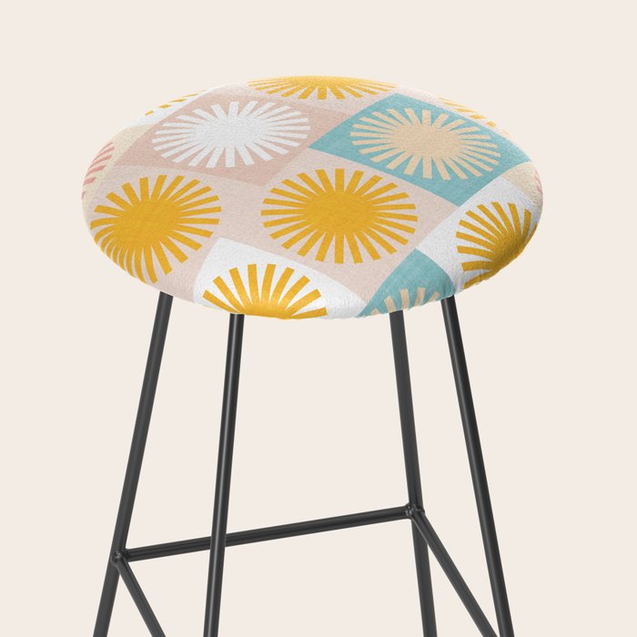 Sunny Checks Plaid pattern in pastels Stool Gallery Image 2