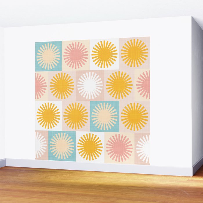 Sunny Checks Plaid pattern in pastels Wall Mural Gallery Image 2