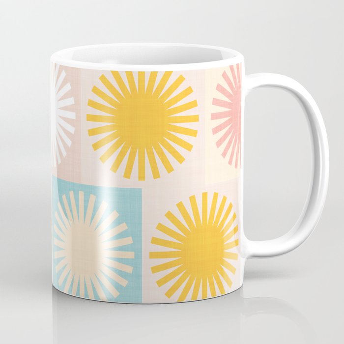 Sunny Checks Plaid pattern in pastels Coffee Mug Gallery Image 1