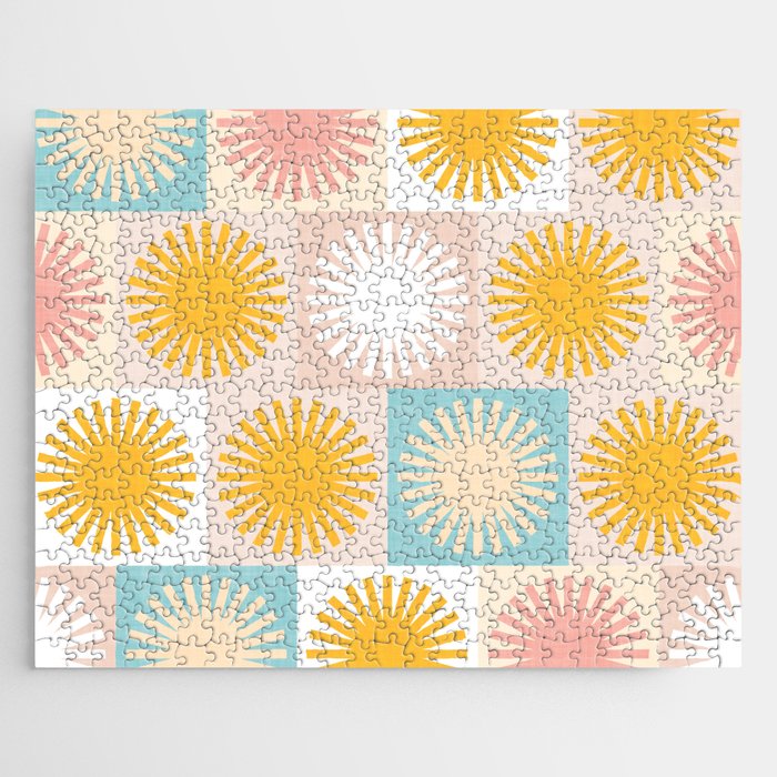 Sunny Checks Plaid pattern in pastels Jigsaw Puzzle Gallery Image 1