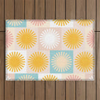 Sunny Checks Plaid pattern in pastels Outdoor Rug Gallery Image 1