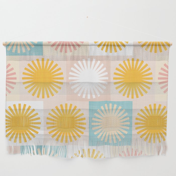 Sunny Checks Plaid pattern in pastels Wall Hanging Gallery Image 1
