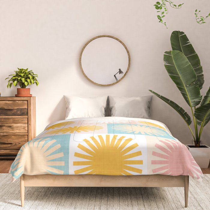 Sunny Checks Plaid pattern in pastels Comforter Gallery Image 3