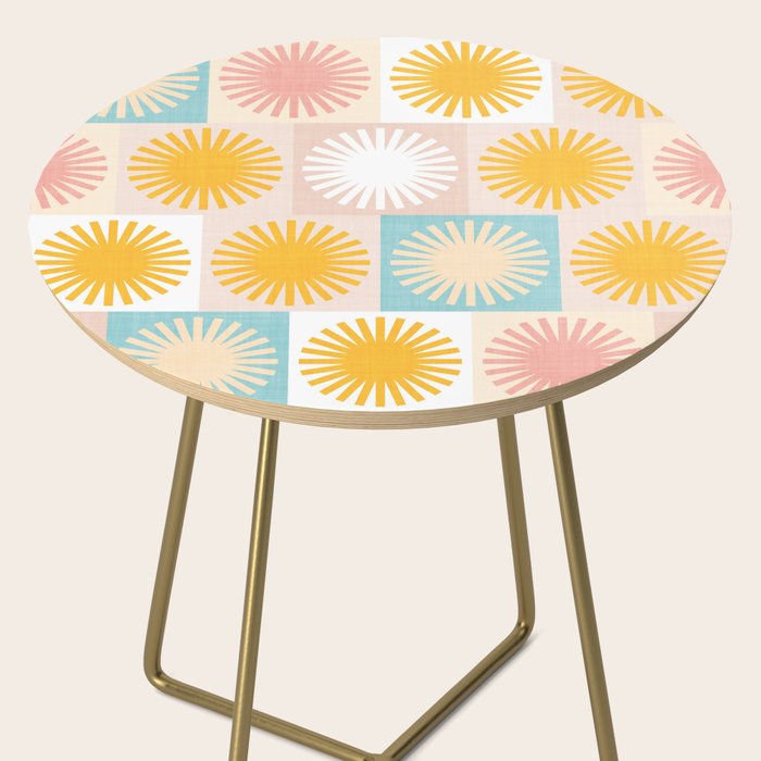 Sunny Checks Plaid pattern in pastels Side Table Gallery Image 2