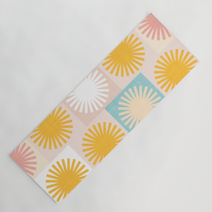 Sunny Checks Plaid pattern in pastels Yoga Mat Gallery Image 1
