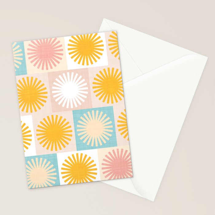 Sunny Checks Plaid pattern in pastels Stationery Card Gallery Image 2