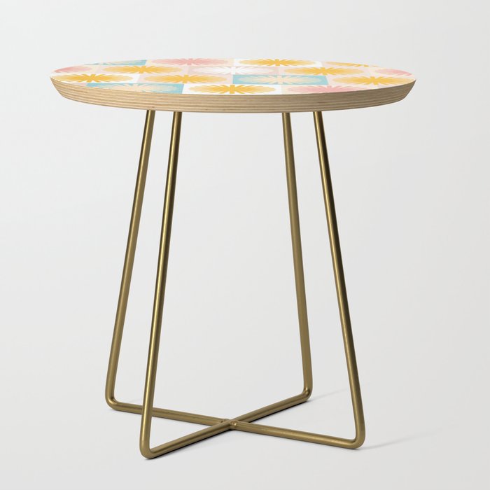 Sunny Checks Plaid pattern in pastels Side Table Gallery Image 1