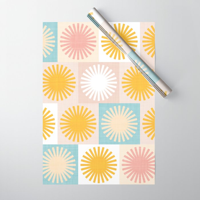 Sunny Checks Plaid pattern in pastels Wrapping Paper Gallery Image 1