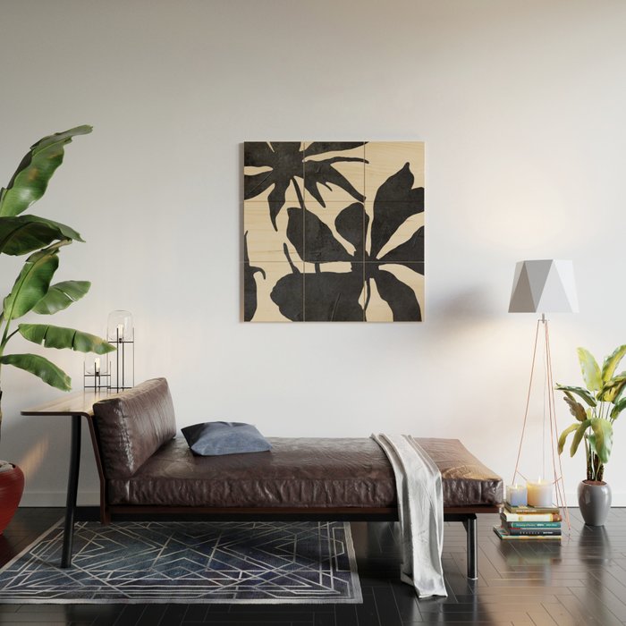 Abstract Art Minimal Flowers 3 Wood Wall Art Gallery Image 2