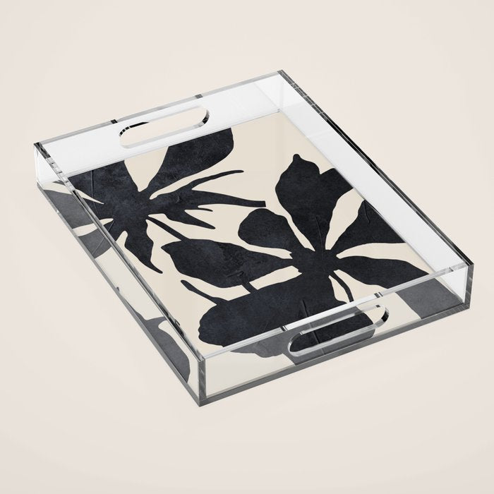 Abstract Art Minimal Flowers 3 Acrylic Tray Gallery Image 1