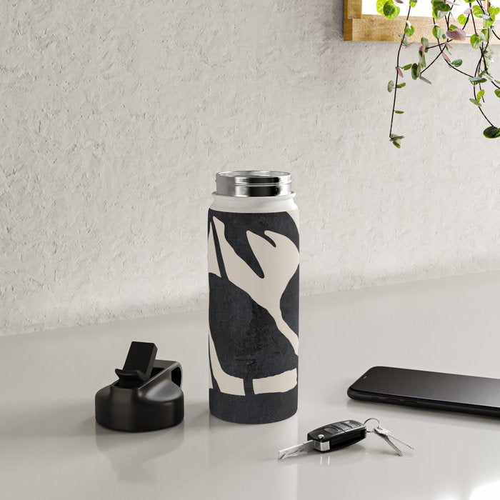 Abstract Art Minimal Flowers 3 Water Bottle Gallery Image 4