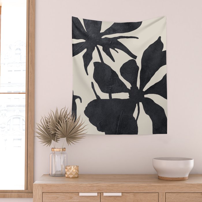 Abstract Art Minimal Flowers 3 Wall Tapestry Gallery Image 2
