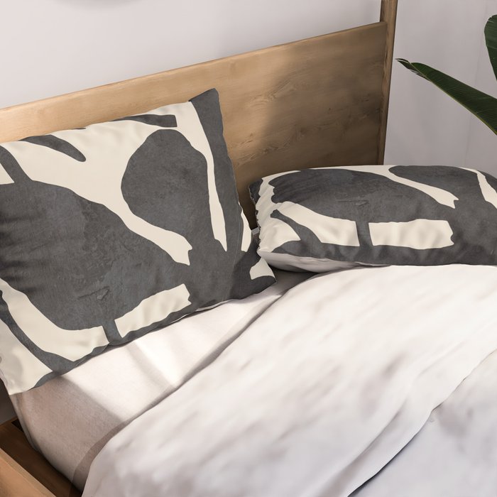 Abstract Art Minimal Flowers 3 Pillow Sham Gallery Image 2
