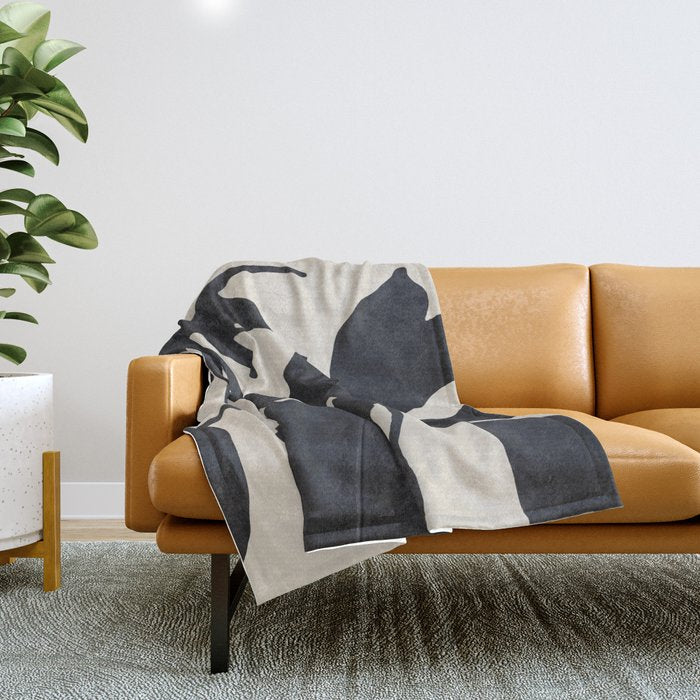 Abstract Art Minimal Flowers 3 Throw Blanket Gallery Image 1