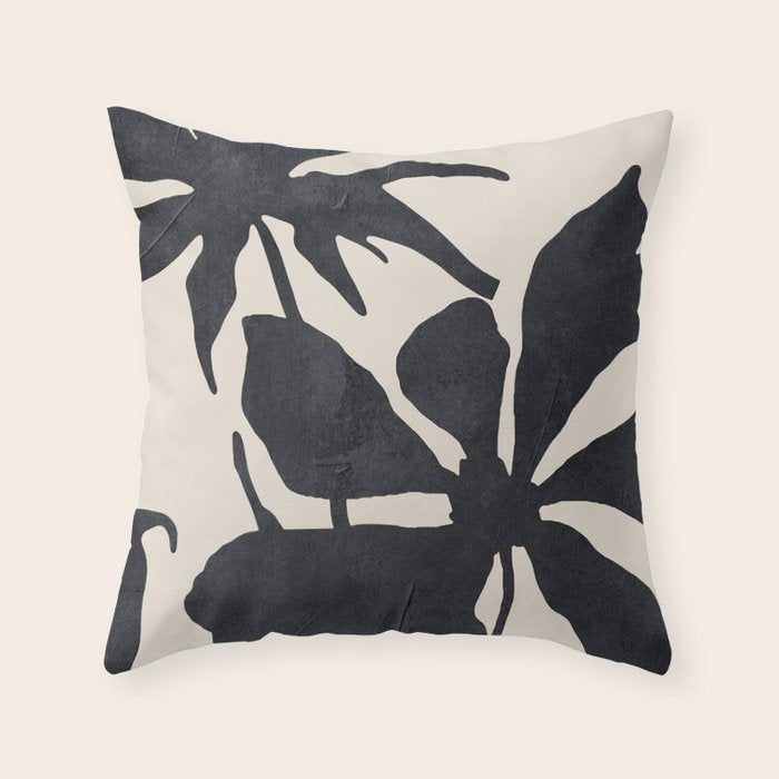 Abstract Art Minimal Flowers 3 Throw Pillow Gallery Image 1