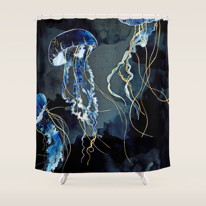 Metallic Ocean III - Flipped Vertical Axis Shower Curtain Gallery Image 1