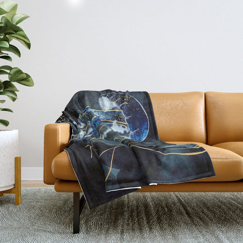 Metallic Ocean Iii - Flipped Vertical Axis Throw Blanket Gallery Image 1
