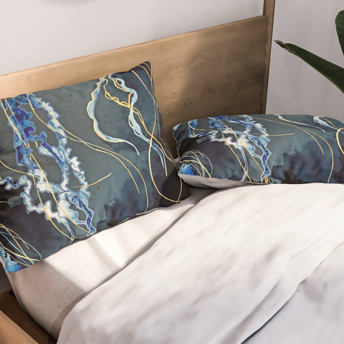 Metallic Ocean III - Flipped Vertical Axis Pillow Sham Gallery Image 2