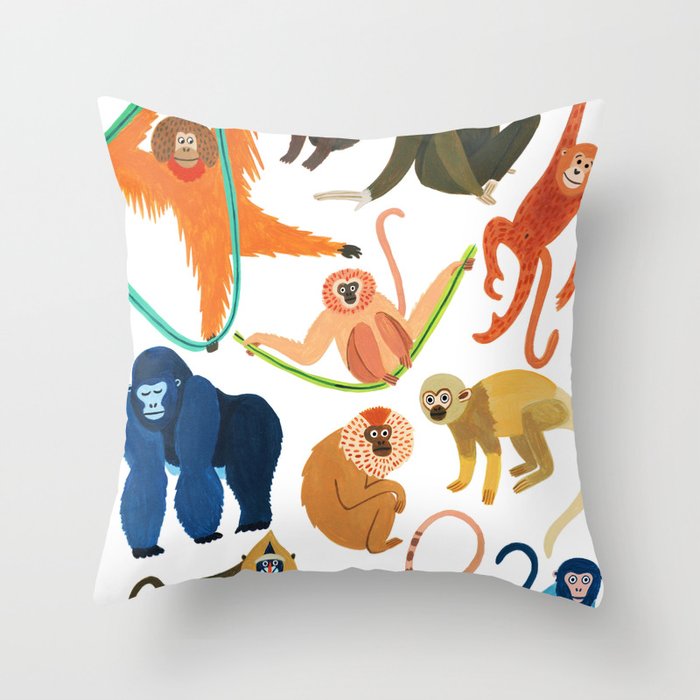 Jungle Monkeys Throw Pillow Gallery Image 6