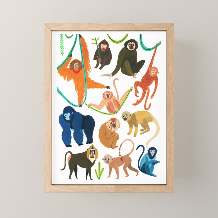 Jungle Monkeys Mini Art Print Gallery Image 1