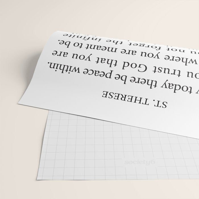 St. Therese Quote, May Today There be Peace, Wrapping Paper Gallery Image 2