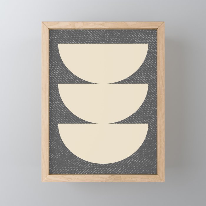Half Circle 3 - Grey Texture Mini Art Print Gallery Image 1