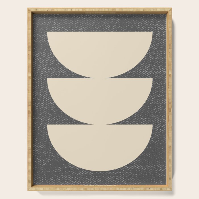 Half Circle 3 - Grey Texture Serving Tray Gallery Image 1