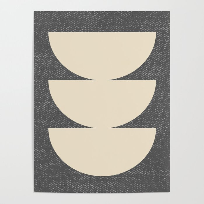 Half Circle 3 - Grey Texture Poster Gallery Image 1