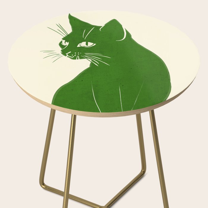 Minimalist Green Cat Side Table Gallery Image 2