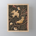 Secret Garden Spring Birds - Forest Green Mini Art Print Gallery Image 1