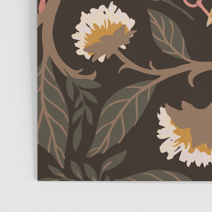 Secret Garden Spring Birds - Forest Green Poster Gallery Image 3