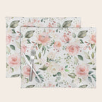 Sunny Floral Pastel Pink Watercolor Flower Pattern Placemat Gallery Image 1