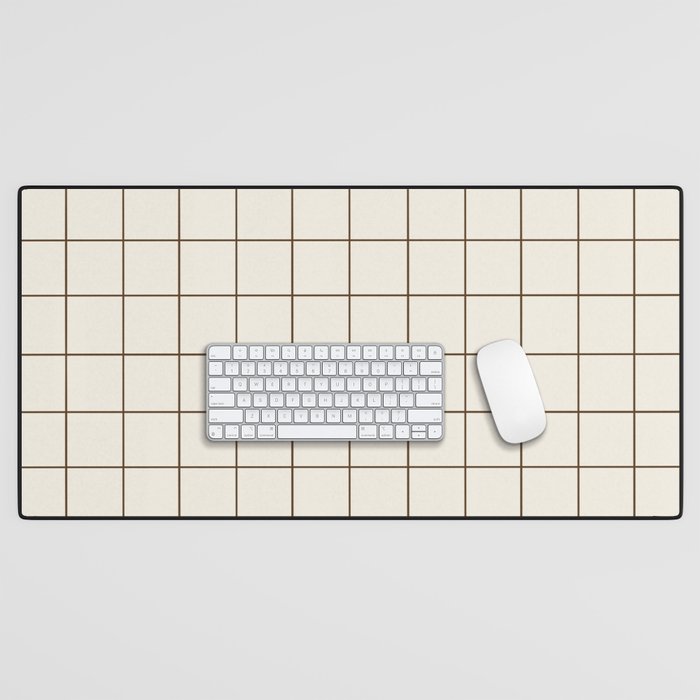 Grid (Cream/Chocolate) Desk Mat Gallery Image 1