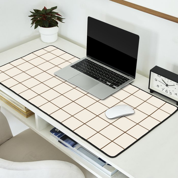 Grid (Cream/Chocolate) Desk Mat Gallery Image 2