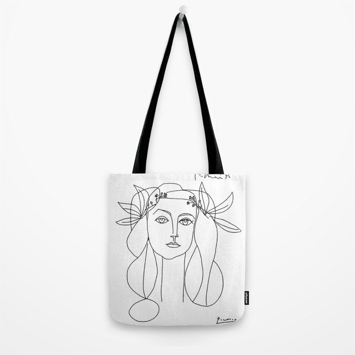 Pablo Picasso War And Peace 1952 Artwork T Shirt, Sketch Tote Bag Gallery Image 2