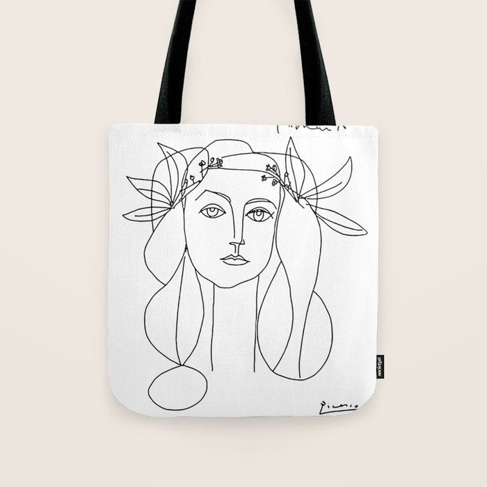 Pablo Picasso War And Peace 1952 Artwork T Shirt, Sketch Tote Bag Gallery Image 1