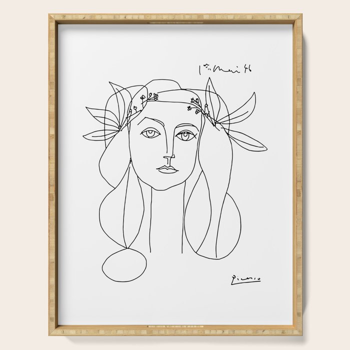 Pablo Picasso War And Peace 1952 Artwork T Shirt, Sketch Serving Tray Gallery Image 1
