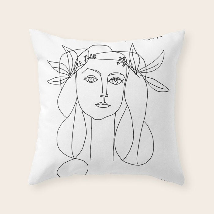 Pablo Picasso War And Peace 1952 Artwork T Shirt, Sketch Throw Pillow Gallery Image 6