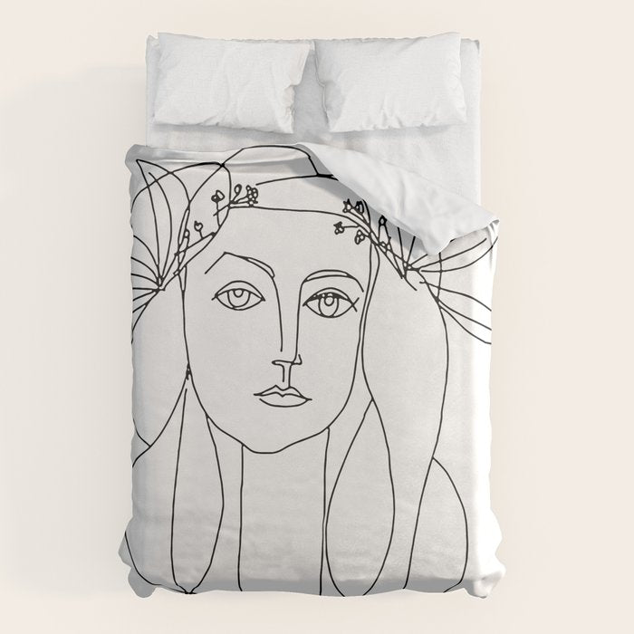 Pablo Picasso War And Peace 1952 Artwork T Shirt, Sketch Duvet Cover Gallery Image 6