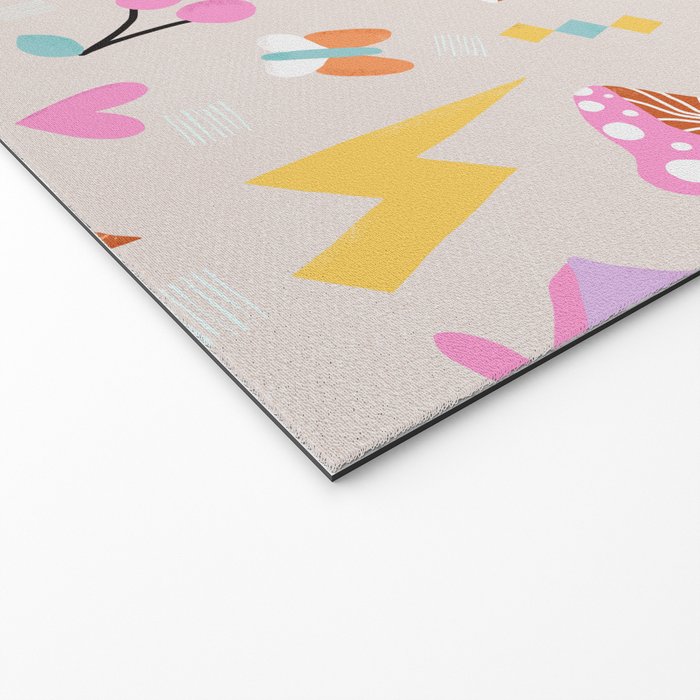 Pastel Nostalgic Doodles - Retro Teen Pattern Welcome Mat Gallery Image 2