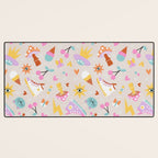 Pastel Nostalgic Doodles - Retro Teen Pattern Desk Mat Gallery Image 3